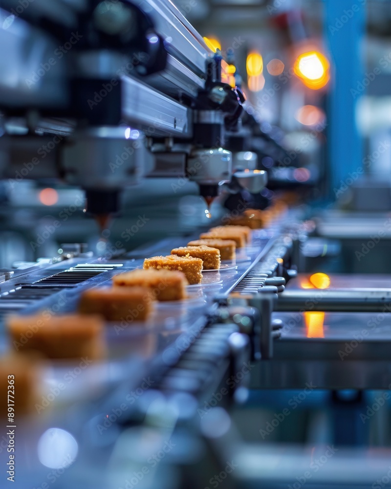 Close-up of quality control instruments measuring food product standards in a factory