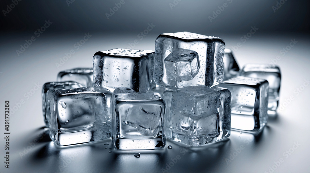 Ice cubes cold frozen water cooling drinks and cocktails background Ice cubes cold frozen water cooling drinks and cocktails background