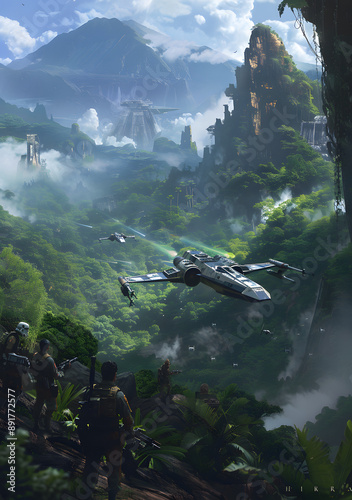 Futuristic Forest Moon Landscape
