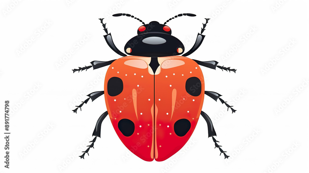 Fototapeta premium Ladybug isolated on pure white background