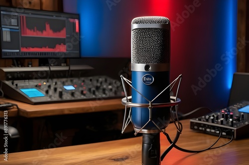 Professional Podcast Studio with Microphone