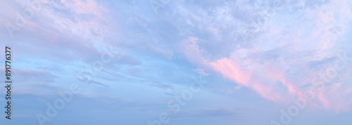 Photography A beautiful blue sky with pink clouds