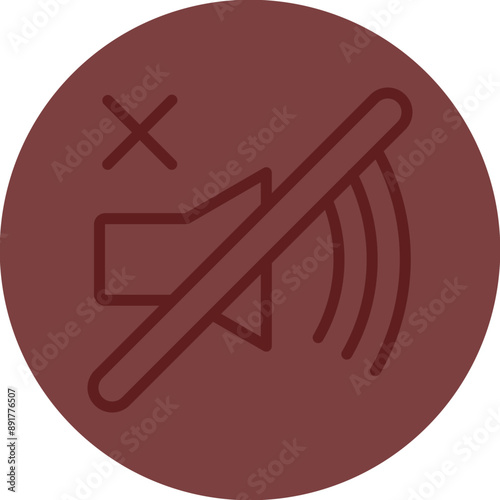 mute Vector Line Maroon Circle Maroon