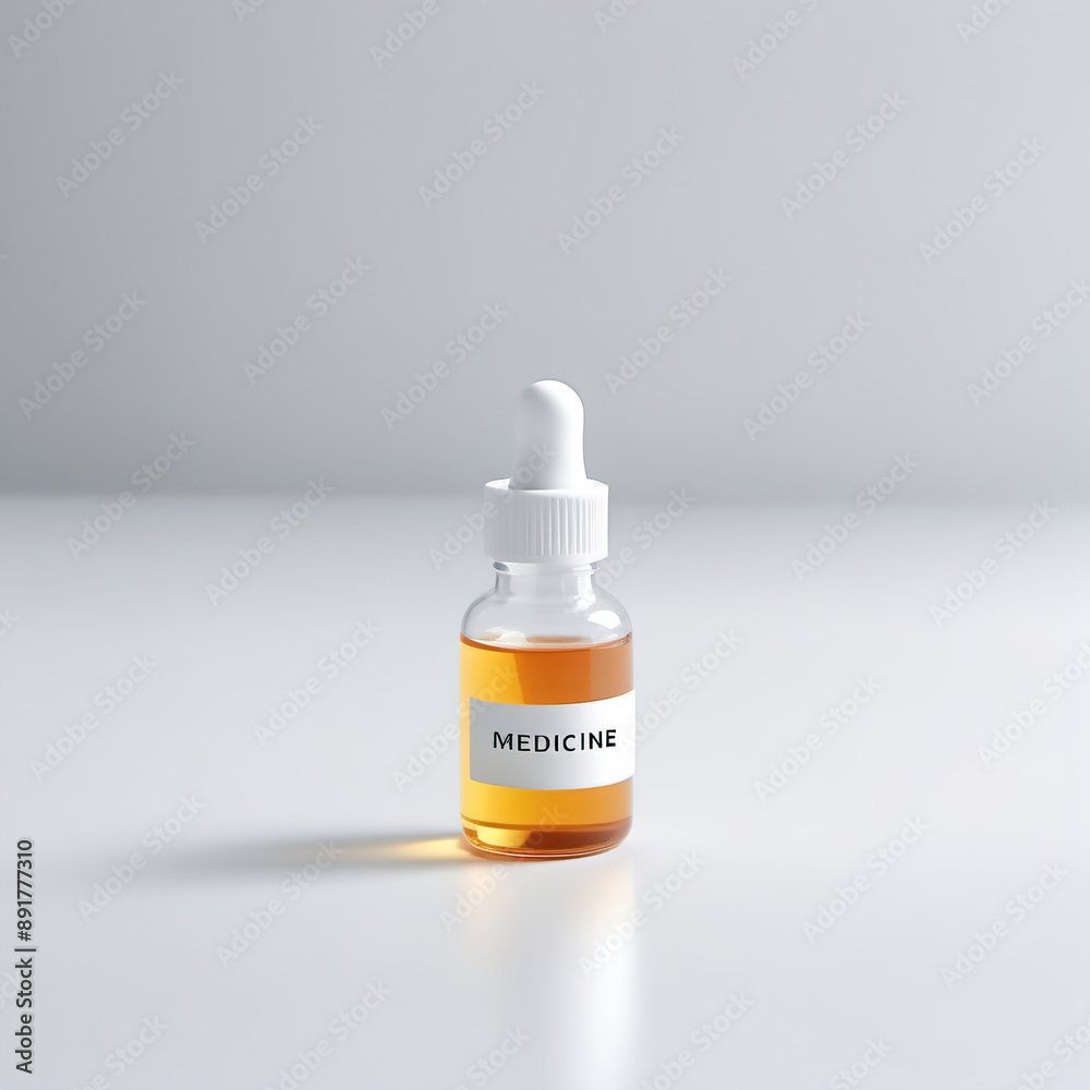 Bottle with medical liquid on a white background. Bottle with medical liquid on a white background.