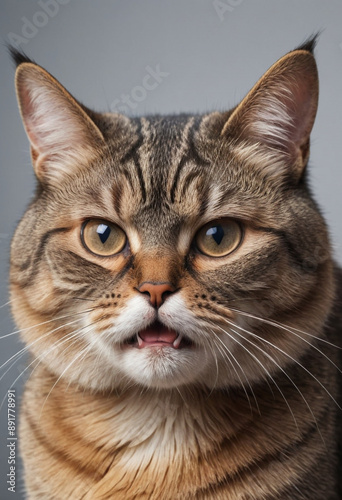 Wallpaper Mural  A cat looking grumpy and annoyed with a closed mouth.  Torontodigital.ca