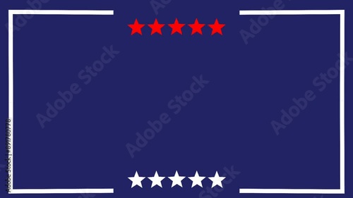 United States themed background animation, with copy space area. Background for greetings, celebrations and political campaigns etc