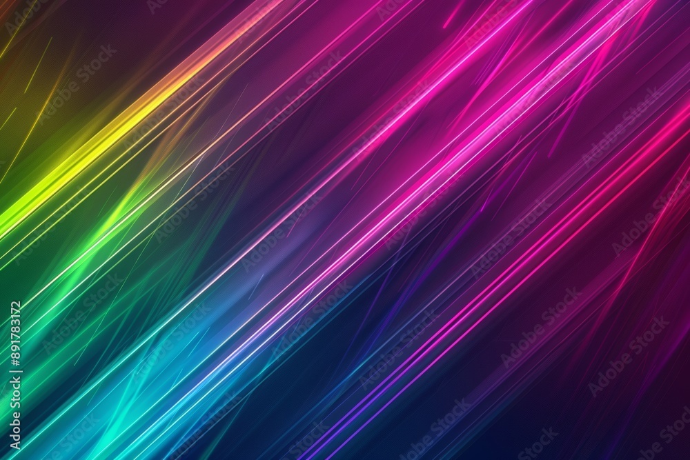 Abstract background with bright neon colors creating diagonal lines, evoking speed and movement, perfect for technology and communication themes Abstract background with bright neon colors creating diagonal lines, evoking speed and movement, perfect for technology and communication themes