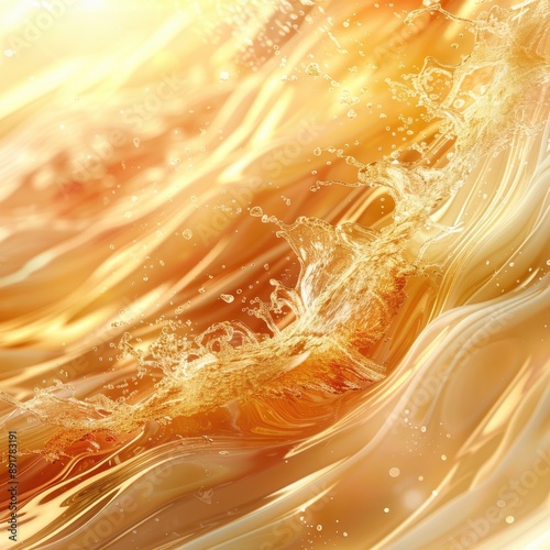 a golden swirl of water and light