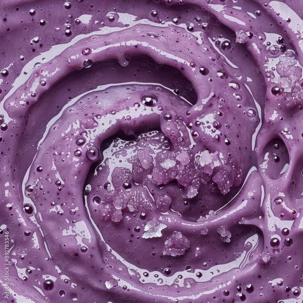 Obraz premium a purple swirl of frosting on a white surface