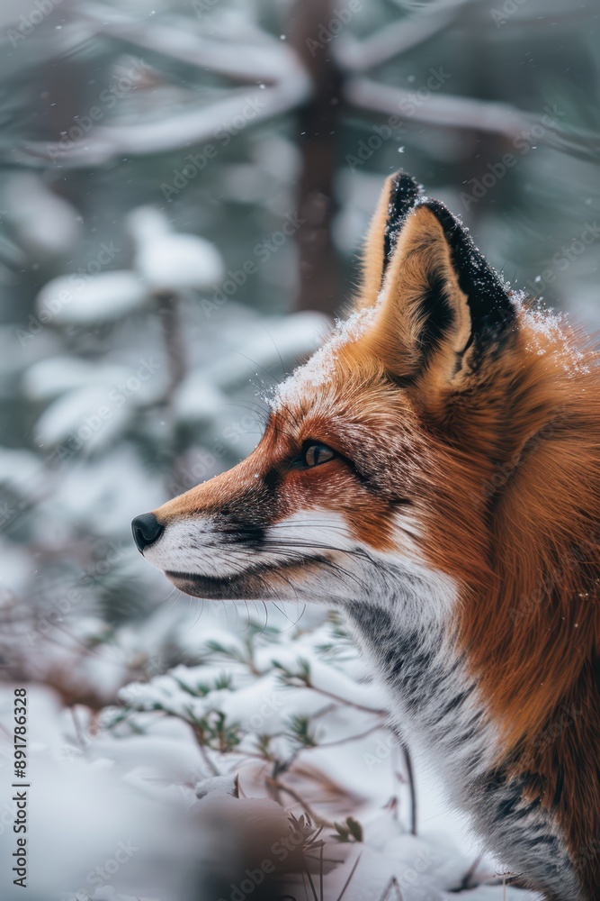 Obraz premium a fox in the snow