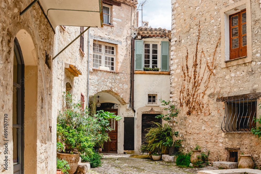 Exploring medieval alleyways in a European village unveils rich heritage and scenic views. Saint Paul de Vence. France. Provence. Exploring medieval alleyways in a European village unveils rich heritage and scenic views. Saint Paul de Vence. France. Provence.