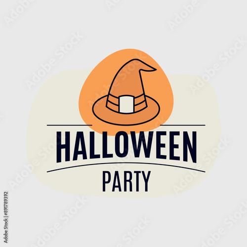 Halloween vintage label, logo