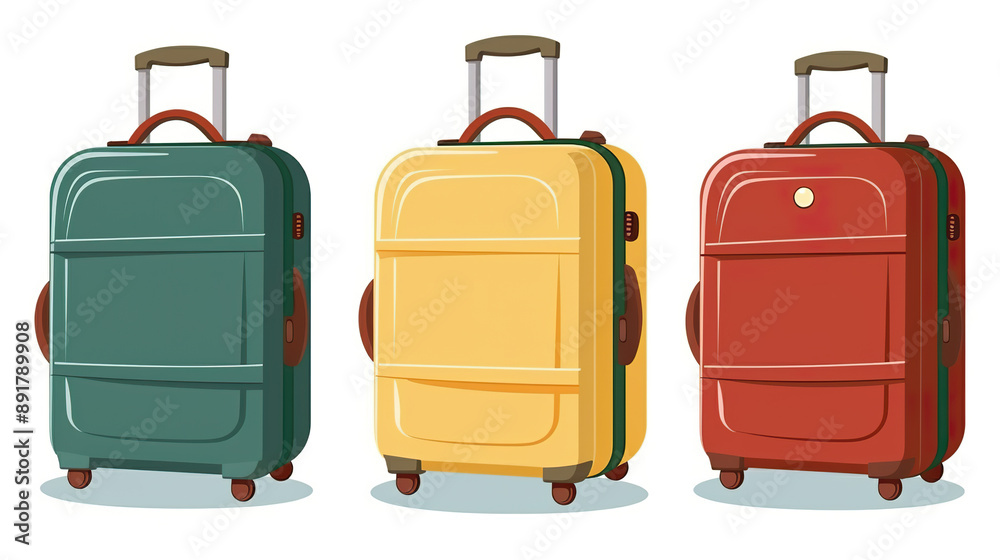 A suitcase alone on a stark white background