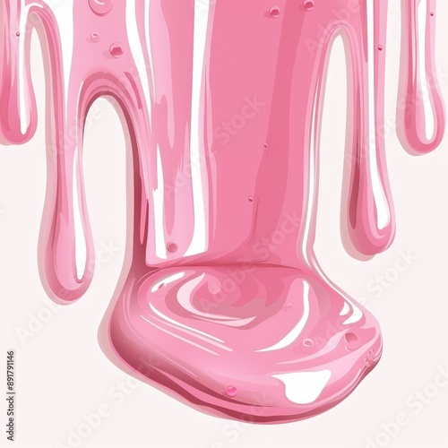 a pink liquid dripping down a wall
