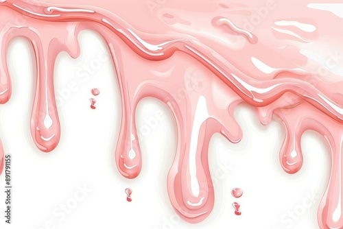 pink liquid dripping down a white surface
