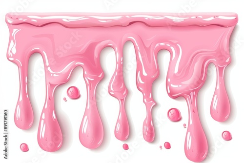 a pink liquid dripping down a white wall