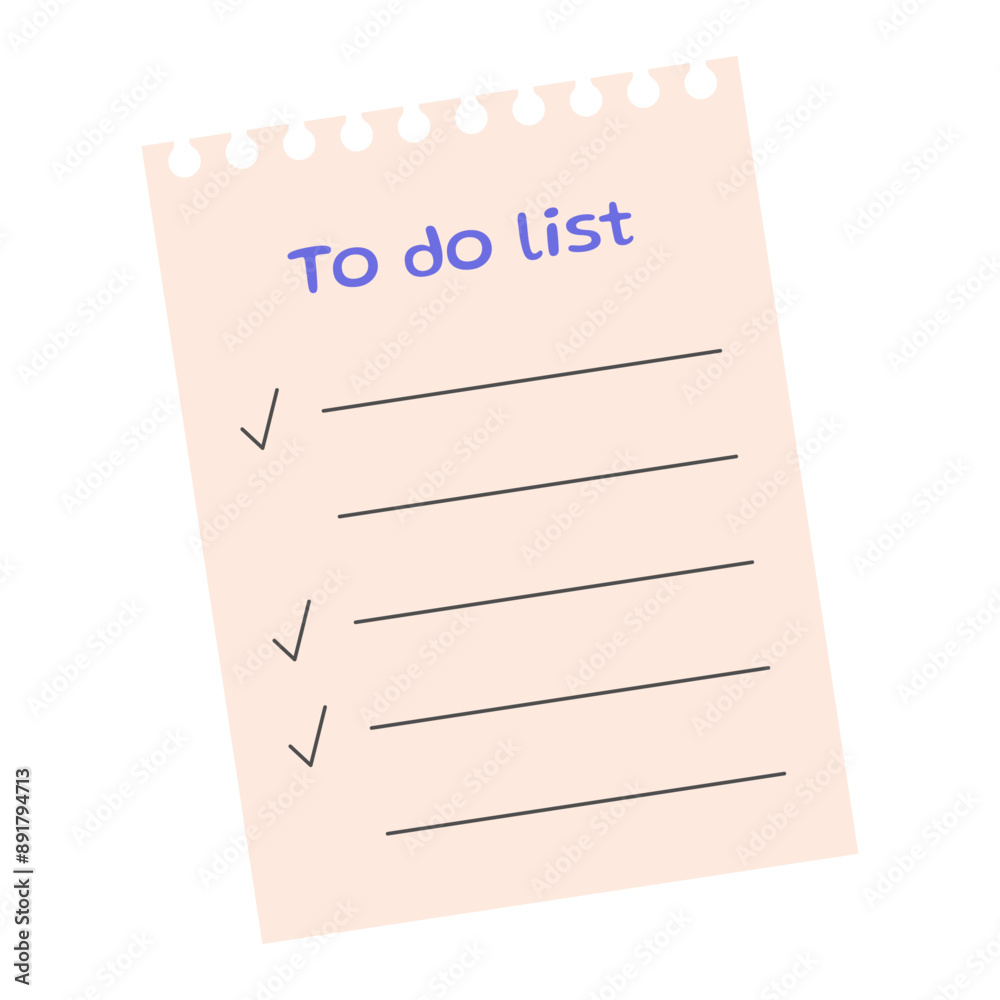 To do list. Paper note template. Vector illustration. To do list. Paper note template. Vector illustration.