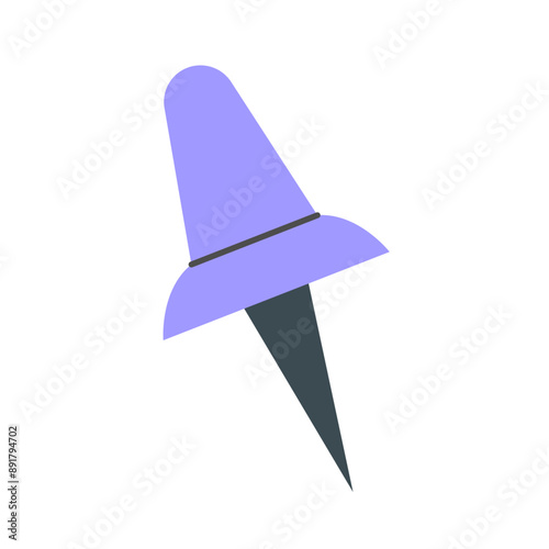 Push pin icon. School supplies. Vector illustration.