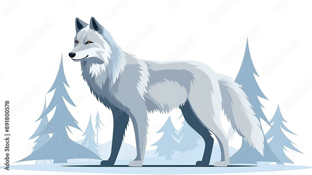 Isolated wolf on a background of pure white Isolated wolf on a background of pure white