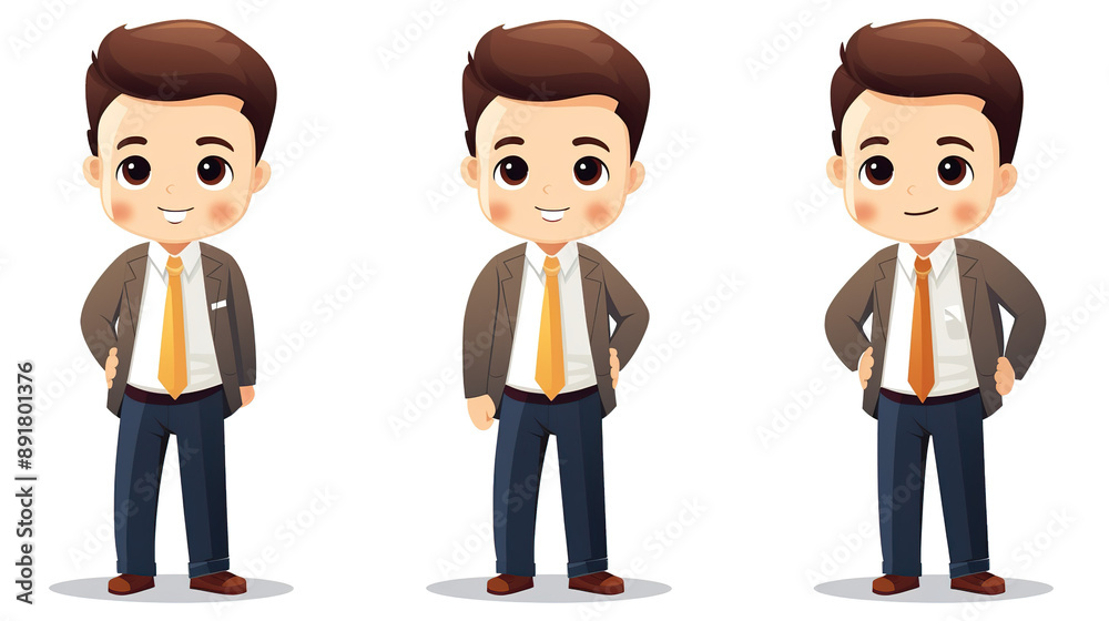 Isolated young businessman against a stark white background Isolated young businessman against a stark white background