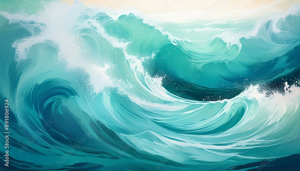 Abstract ocean wave background with turquoise and white tones. Abstract ocean wave background with turquoise and white tones.