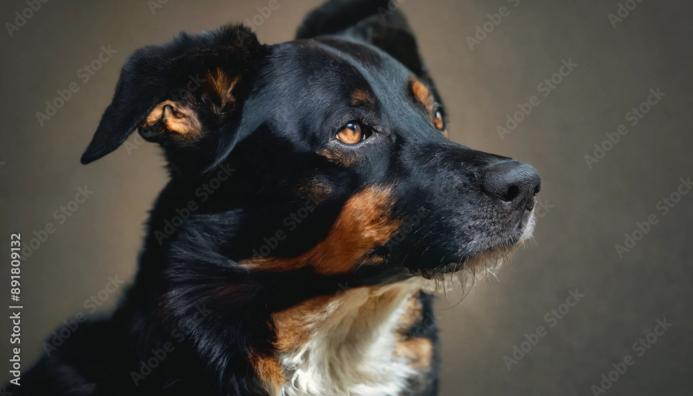 Portrait of a beautiful dog, 16:9, 300 dpi with space for text Portrait of a beautiful dog, 16:9, 300 dpi with space for text