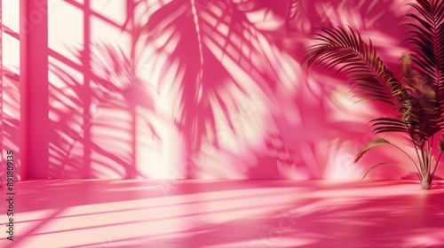 Pink Minimalist Palm Shadow © LOVE TO ALLAH