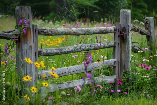 old wooden fence photo