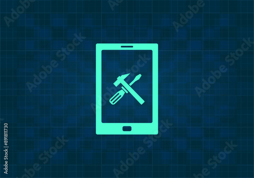 Значок вектора на синем фоне с градиентом