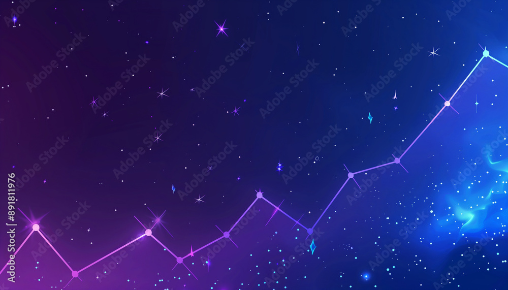 Cosmic Growth: An upward trending graph, rendered in vibrant purple and blue hues against a cosmic backdrop, symbolizes exponential growth and limitless potential. Cosmic Growth: An upward trending graph, rendered in vibrant purple and blue hues against a cosmic backdrop, symbolizes exponential growth and limitless potential.