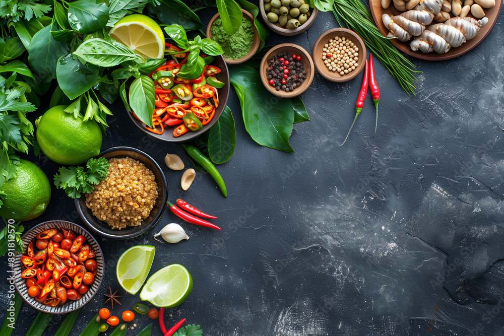 Spice Up Your Menu: A vibrant collection of fresh herbs, spices, and ingredients, ready to tantalize your taste buds. Spice Up Your Menu: A vibrant collection of fresh herbs, spices, and ingredients, ready to tantalize your taste buds.