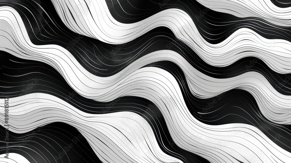 Abstract Black and White Seamless Pattern with Hand Drawn Lines ...
