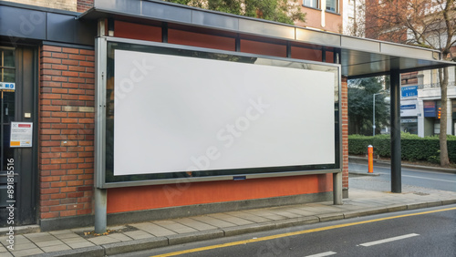 Blank Bannar, Display, Notice board, screen, advertising billboard notice board display copy space text marketing illustration.. photo
