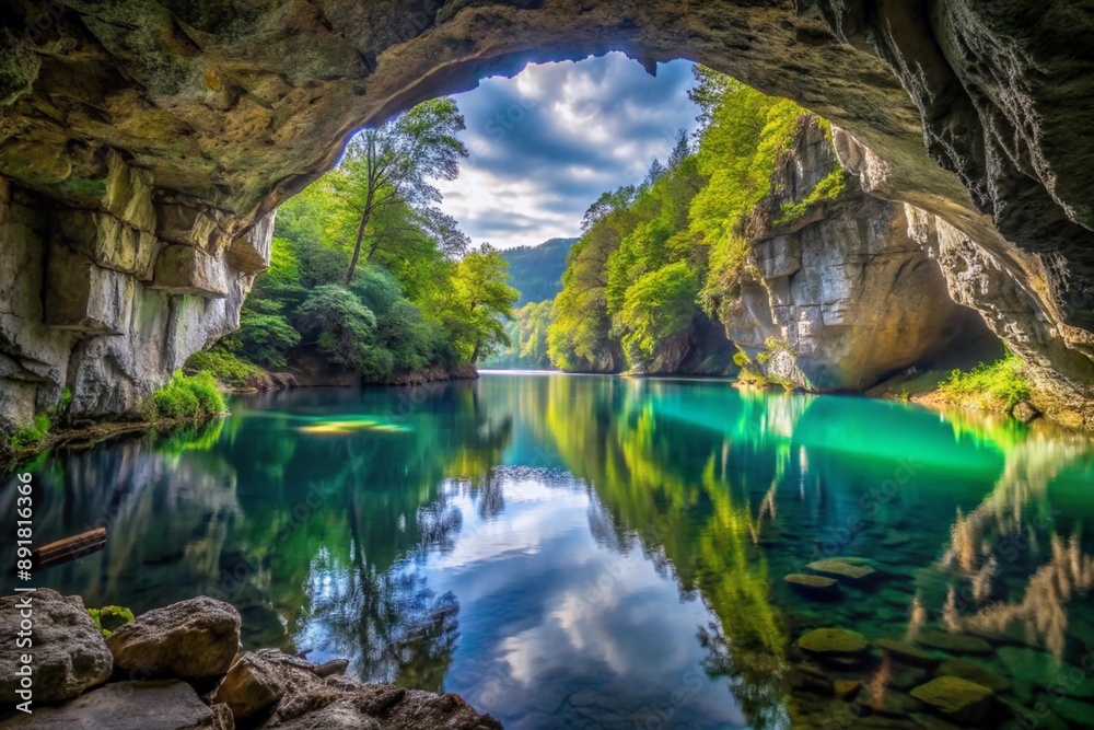 Fototapeta premium The lake in the cave