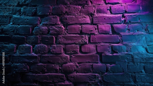 Neon Brick Wall Background