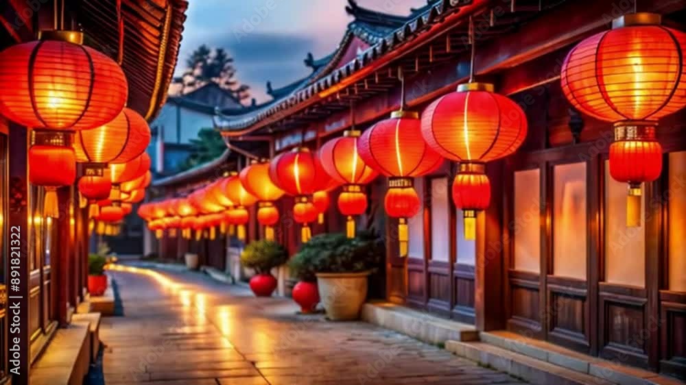 Lunar New Year Lantern-Lined Street