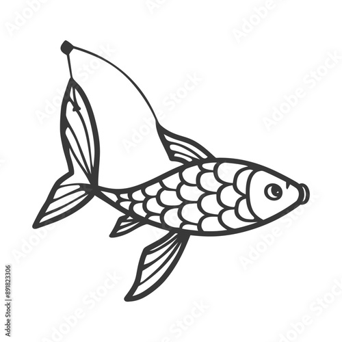 koinobori carp shaped windsocks minimalist line art icon logo symbol