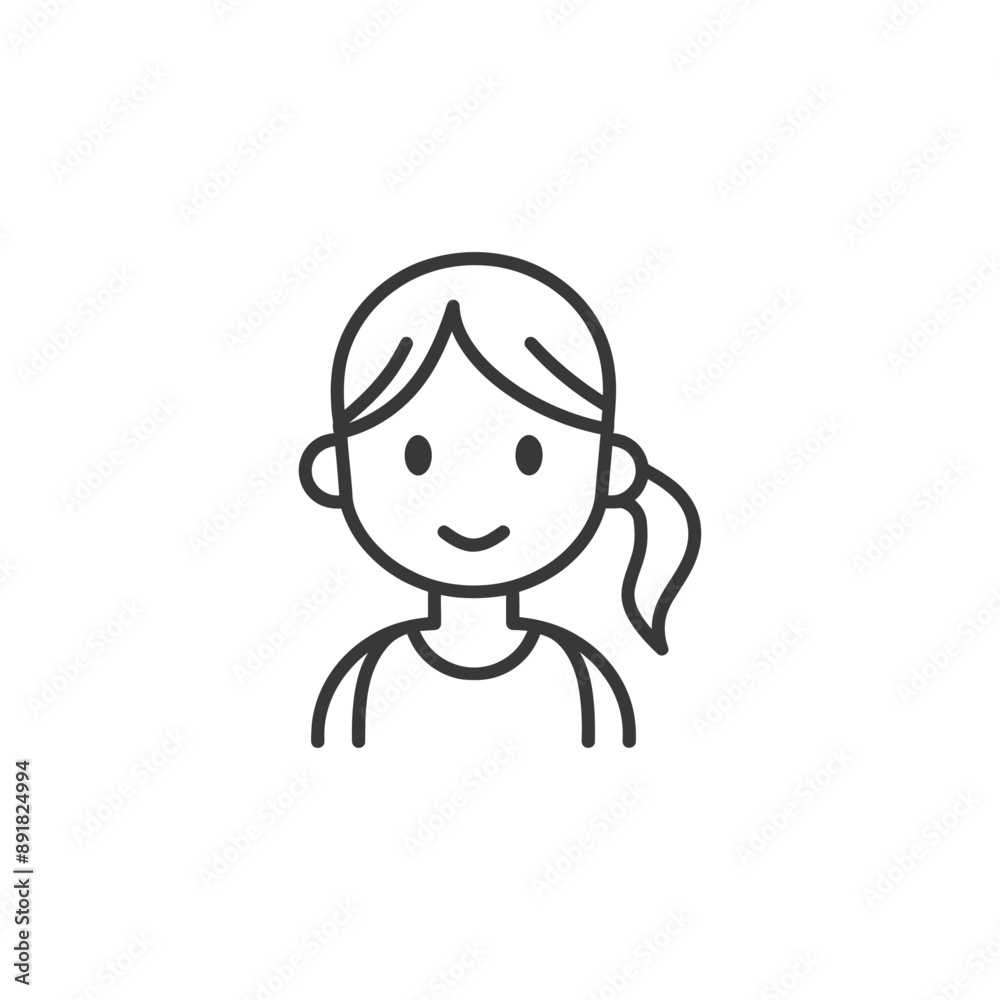 little girl minimalist line art icon logo symbol little girl minimalist line art icon logo symbol