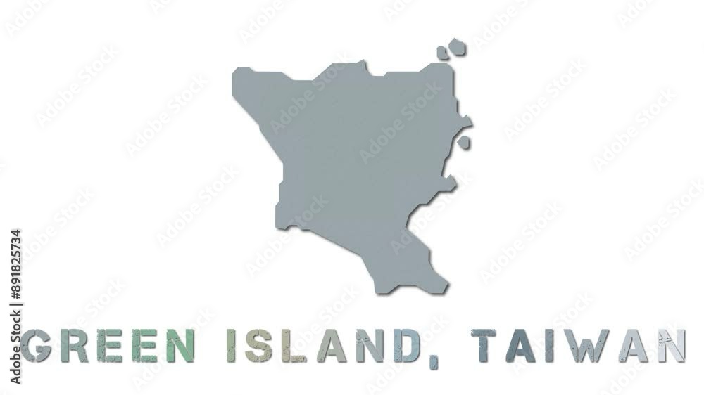 Green Island, Taiwan map with paper regions. Animated island map growing from regions and title letters falling down. Trendy 4K animation. Green Island, Taiwan map with paper regions. Animated island map growing from regions and title letters falling down. Trendy 4K animation.