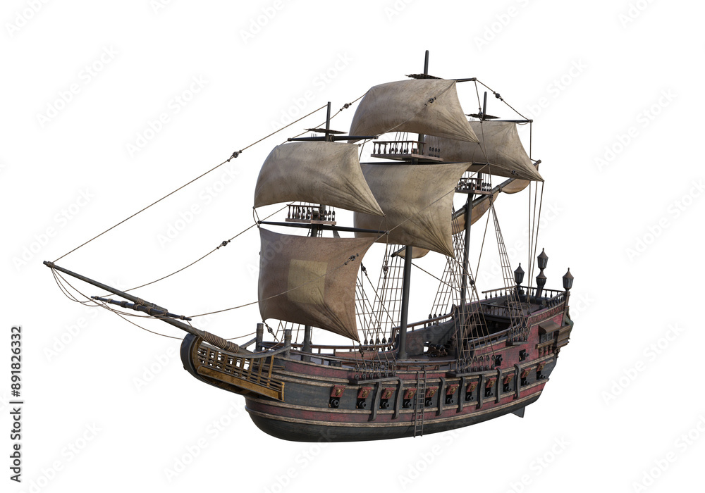 Fototapeta premium pirate ship in the sea