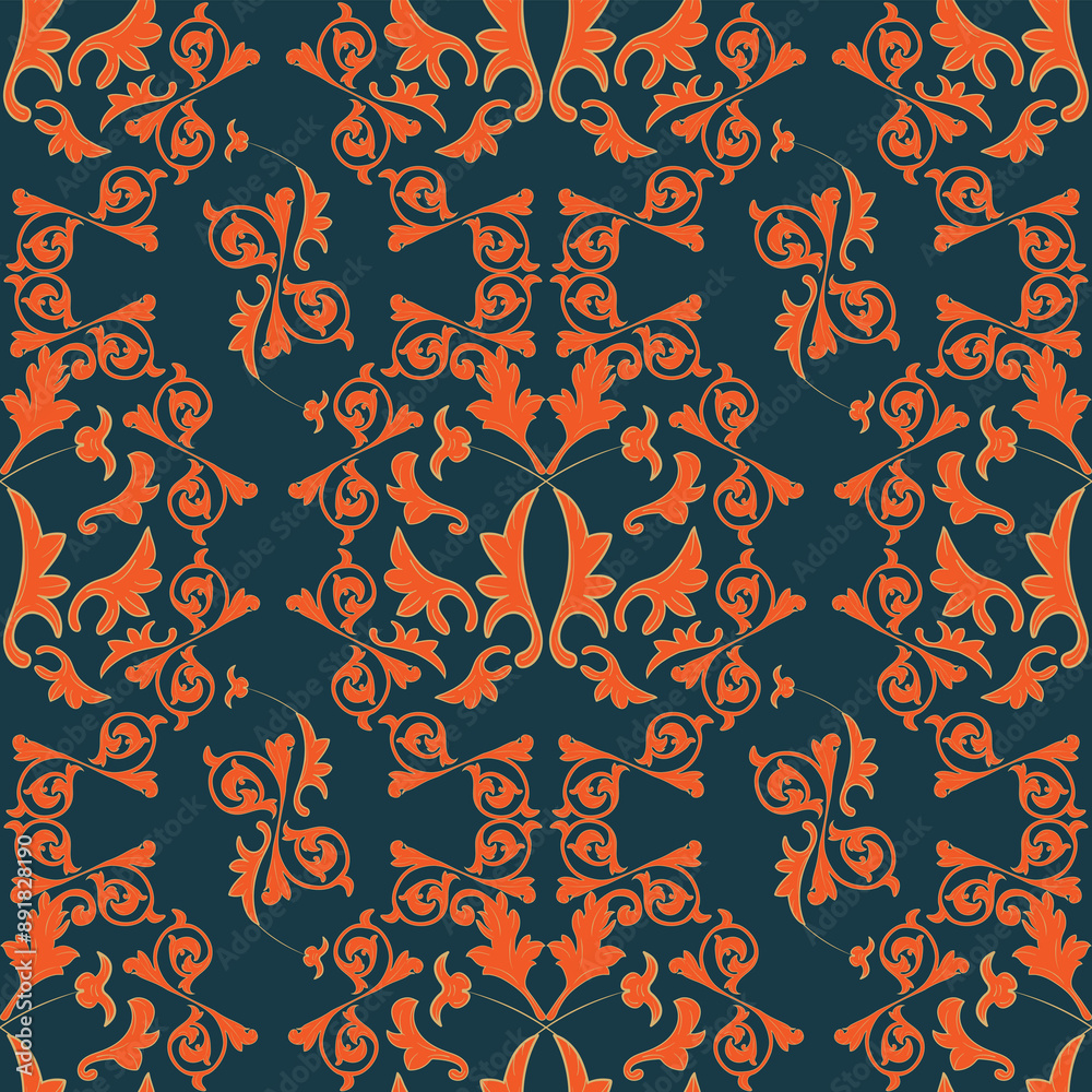 Obraz premium Seamless pattern with leaf ornaments