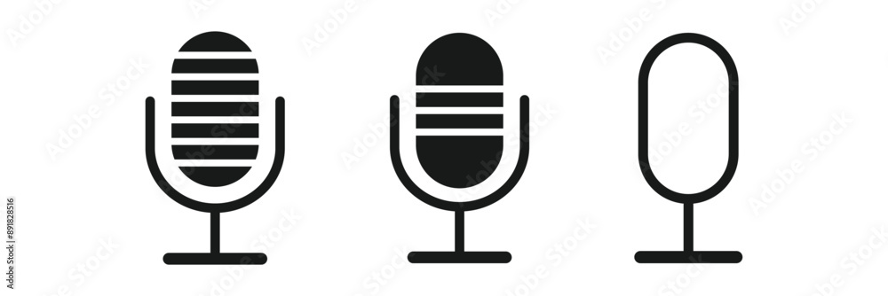 microphone icon illustration isolated on white background. microphone icon illustration isolated on white background.