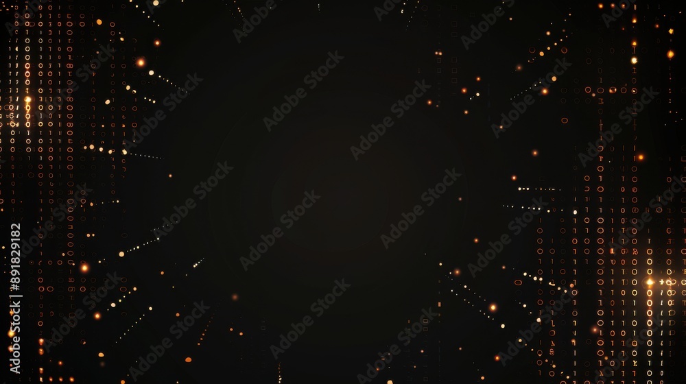 Abstract Binary Code Background Glowing Lights Abstract Binary Code Background Glowing Lights