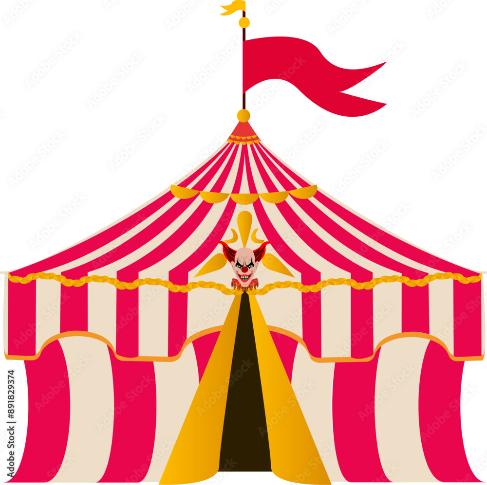 Circus tent vector illustration for banners and tickets Circus tent vector illustration for banners and tickets