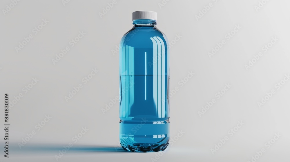 3D illustration of a sport bottle mockup isolated on a white background. 