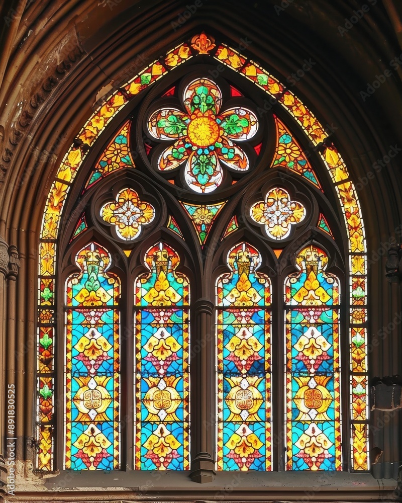 Colorful Stained Glass Window Church Arch Design Colorful Stained Glass Window Church Arch Design