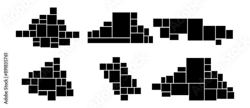 Set of templates composition grid for photos. Realistic collage. Mood board or photo image layout
