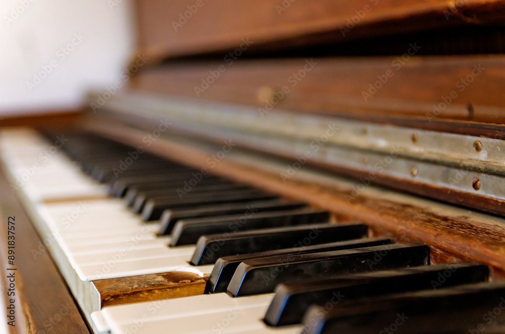 Antique piano at Cades Cove Methodist Church in Great Smoky Mountains National Park in Townsend Tennessee. Representative of Appalachian culture. Antique piano at Cades Cove Methodist Church in Great Smoky Mountains National Park in Townsend Tennessee. Representative of Appalachian culture.