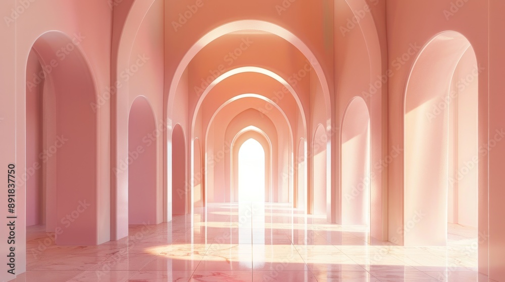 Fototapeta premium Pink Arches with Light