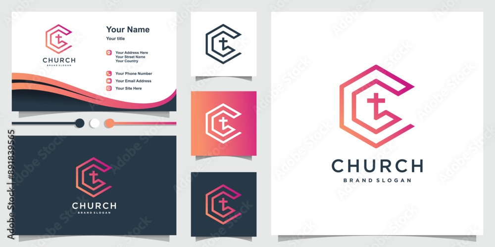 Church design element idea with creative unique concept high resolution vector Church design element idea with creative unique concept high resolution vector